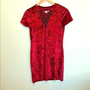 Red Adam Levine Velvet Dress